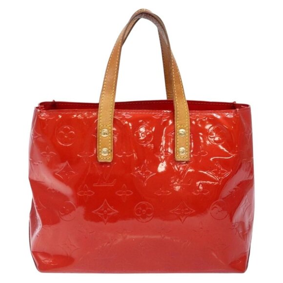 LOUIS VUITTON Monogram Vernis Reade PM Hand Bag Red Rouge LV Auth - Picture 3 of 16